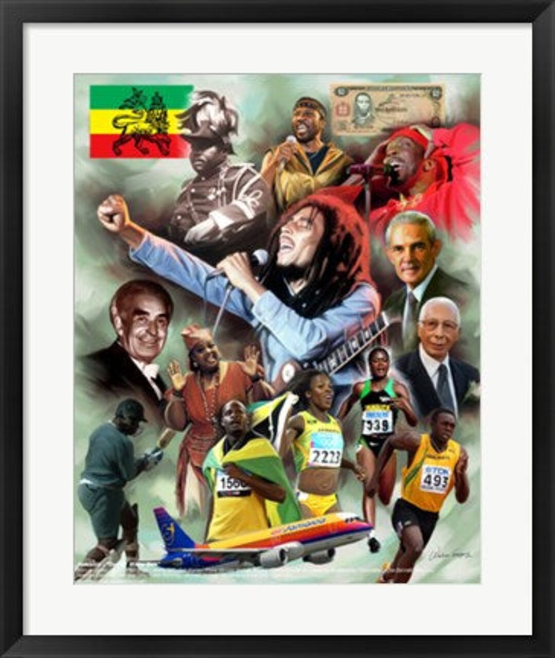 Framed Art Jamaica: Out of Many One by Wishum Gregory - Vibrant | 24x20